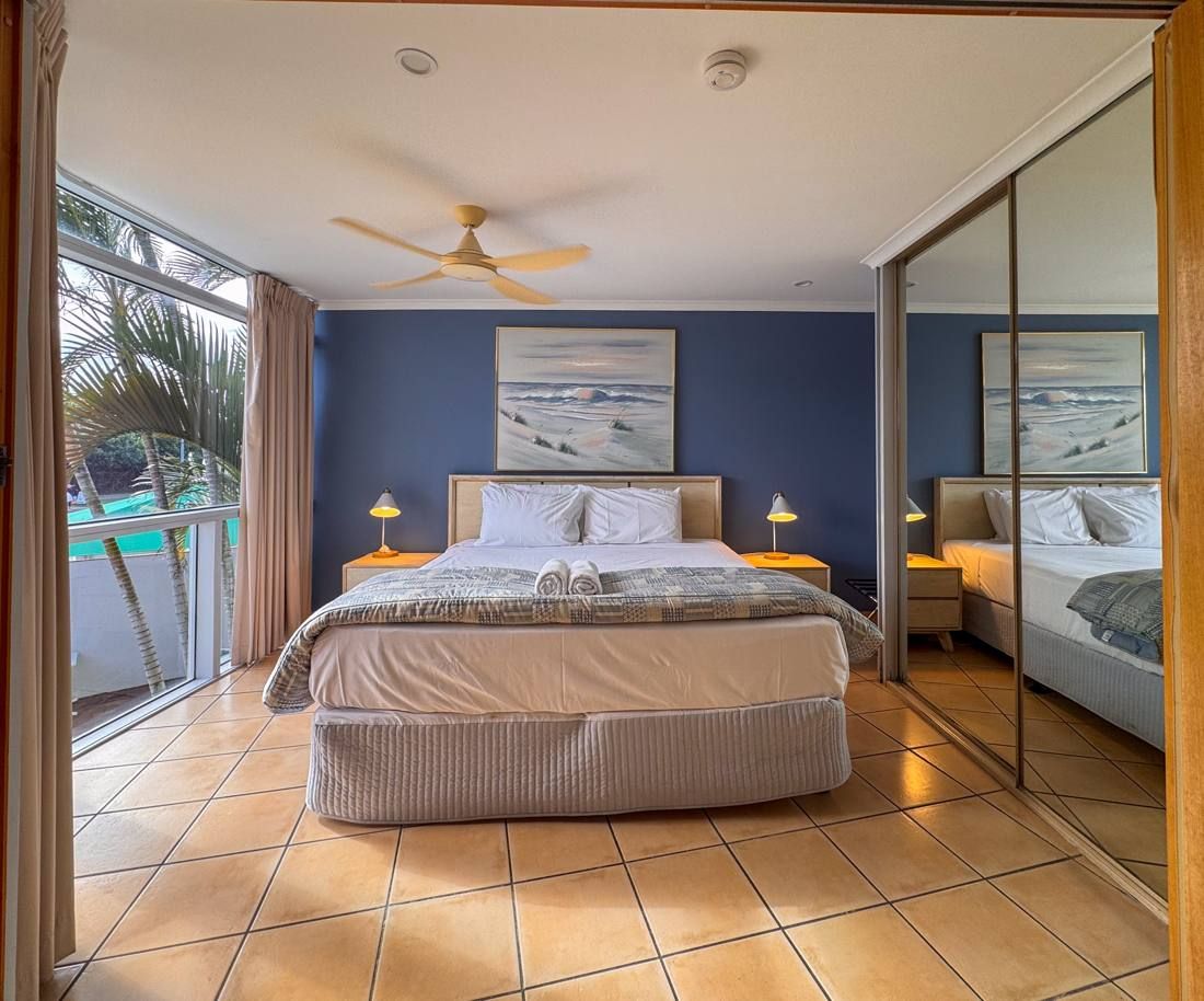 Master bedroom, Northpoint Apartments Alexandra Headland