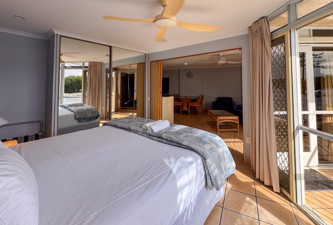 Bedroom to living area, Northpoint Apartments Alexandra Headland